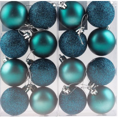 10cm / 3 Pack Shatterproof Teal Ziemassvētku Baubles Ziemassvētku eglītes rotājumi Bauble Ornaments Baubles Ziemassvētku rotājumi Svētku rotājumi Shiny Matte Glitter