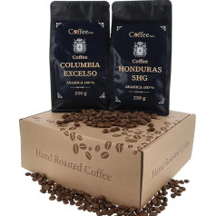 Coffeenes Coffee Arabica Coffee Tasting Set Dāvanu komplekts no visas pasaules 2 x 250 g - tradicionālā grauzdēšana - kafijas cienītāju dāvanu ideja vīriešiem un sievietēm - veselas kafijas pupiņas