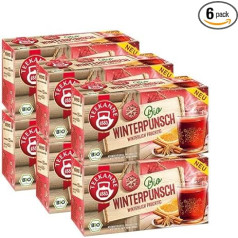 Teekanne organiskā ziemas tēja Winter Punch Pack of 6 (6 x 18 tējas maisiņi, 6 x 40,5 g)