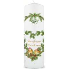 GRAVURZEILE Printed Christmas Candle - Christmas Love - Personalised with Name - Loving Decoration for Couples for Christmas - Gift for Christmas for Him and Her - 250/80 mm Pillar Candle