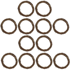 Holibanna Pack of 10 Ziemassvētku vainags rotangpalmas DIY floristi vīnogulāju zari Dabiski roku darbs rotangpalmas gredzeni kompozītmateriāli Skatīt attēlu 10 x 10 cm