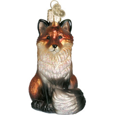 Vecā pasaule 12099 Weihnachtsschmuck: Wildtiere Tiere Glas geblasene Ornamente für Weihnachtsbaum, Fuchs