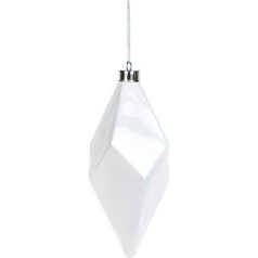 EUROCINSA 28340 Ornaments Anhänger Diamant Glas Weiß Glanz 12 Øx27 cm 4 Stück, Einheitsgröße