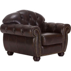 Woodkings ® Chesterfield Hereford krēsls Īstas ādas antīkās ādas brūns biroja krēsls Mīkstās mēbeles Kluba krēsls Pavasara kodols Unikāls vīriešu istaba Angļu ādas stila krēsls