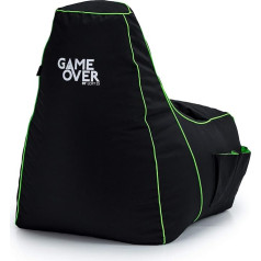 Game Over 8Bit Bean Bag bērnu mini videospēļu maisiņš Bean Bag iekštelpu ūdensnecaurlaidīgs Bean Bag sānu kabatas kontrolierim austiņu turētājs Ergonomisks dizains Bean Bag (Magic Emerald)