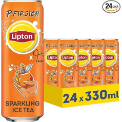 LIPTON ICE TEA x Twenty4Tim Sparkling Peach, gazuota persikų skonio ledinė arbata, vienkartinė (24 x 0,33 l) (pakuotės dizainas gali skirtis)