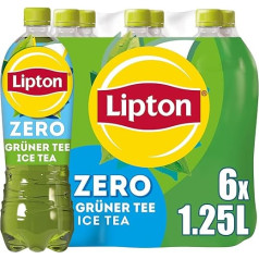 LIPTON ICE TEA Zero Green Tea - vienreizlietojamā ledus tēja ar zaļās tējas garšu, bez cukura (6 x 1,25 l)