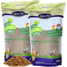 Lyra Pet® 5 kg Soldier Fly Larvae Žāvētas melnās kareivja mušas Hermetia Illucens kā miltu tārpi Bagāts ar kalciju un proteīniem Augstas enerģētiskās vērtības barība putniem, zivīm, grauzējiem un rāpuļiem