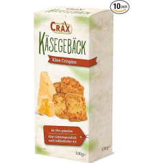 Cräx siera smalkmaizītes, kraukšķīgas siera uzkodas, cepeškrāsnī ceptas - našķi, uzkodu smalkmaizītes, Holandes gardumi - ideāli piemērotas ballītēm un mājas kino vakariem - 10 gab. iepakojumā (10 x 100 g)
