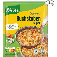 Knorr Suppenliebe Letters Soup Вкусный суп-лапша с натуральными ингредиентами 14 x 3 тарелки