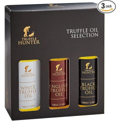 TruffleHunter - Trifeļu eļļas komplekts ar angļu, melnajām un baltajām trifelēm - Extra virgin olīveļļa un auksti spiesta rapšu eļļa - 100 ml x 3