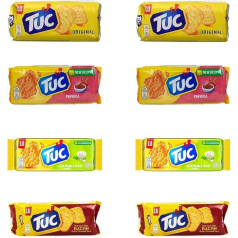 Testa iepakojums TUC Saltine Crackers Classico Paprika Sour Cream & Onion Bacon Biscuits Salted Snack 8x 100g