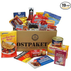 Ostpaket Pārtika ar 19 produktiem Speciālā pakete Dāvanu ideja DDR pakete Nostalģija Austrumu kaste Dāvanas no Austrumiem Dāvanu komplekts Austrumu produkti