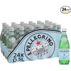 San Pellegrino dzirkstošais dabīgais minerālūdens, 24 x 500 ml