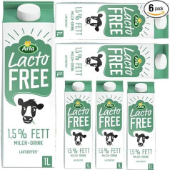 Arla Lacto Free Piens bez laktozes 1,5% govs piens 1000 ml x 6 gabali [Svaiguma garantija]