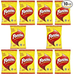 Fonzies Gli Originali Corn Snack with Cheese Flavour, 40 g, Pack of 10