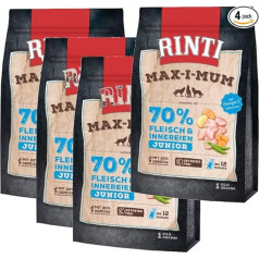 Rinti Max-i-Mum Junior Chicken Grain Free 1 kg sausā barība jaunajiem suņiem Izmērs 4 x 1 kg