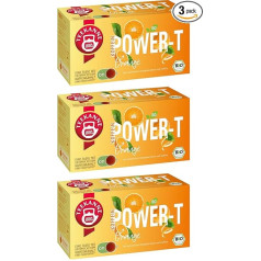 Power-T Organic tējkanna Orange 3 x 40 g ar dabīgu aromātu un kofeīnu