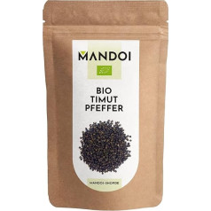 Mandoi Organic Timut Pipari, 250 g, bioloģiski audzēti Nepālā, augļainā Sečuānas piparu alternatīva