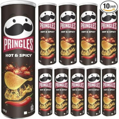 Pringles Hot & Spicy Chips 185 g x 10 gab.