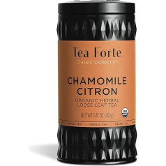 Tēja Forté Chamomile Citron | Bioloģiskā kumelīšu tēja Bulk Infusion | Kapacitāte 40g | 35 līdz 50 tasītes | Daudzreiz lietojama skārda