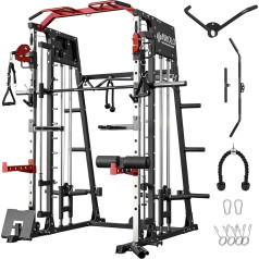 ZERELEK Smita mašīna, Multipress Power Rack ar kabeļu crossover mašīnu, Power Cage ar 1000 kg maksimālo slodzi (2023 versija)