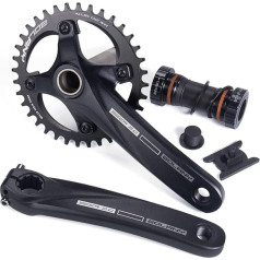 BOLANY velosipēdu kloķvārpstu komplekts 170 mm kloķvārpsta 104BCD Hollowtech kloķvārpstu komplekts Vienātruma apaļais ķēdes gredzens 34T/36T zobi MTB kloķvārpsta ar apakšējo kronšteinu