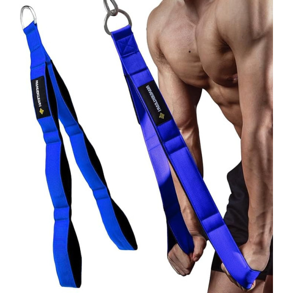 MANUEKLEAR Triceps Rope Cable stiprinājums ar lielāku kustību diapazonu, Triceps Pull Down virve Push Downs, Crunches, Facepulls profesionālai sporta zālei