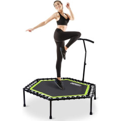 ONETWOFIT 122 cm mini batuts ārā ar regulējamu rokturi, fitnesa batuts iekštelpās, Bungee Rebounder, lēkšanas kardio trenažieris treniņš