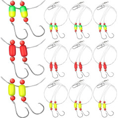 JellyArch 12 gab Pompano Rigs for Surf Fishing Offshore Surf Fishing Jigs Saltwater Equipment Surfing Fishing Tackle with 2/0 Circle Hooks Double Circle Swivels Duo Lock Snaps