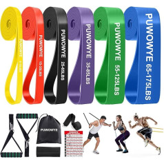 Resistance Bands Set, 6 Different Levels of Fitness Bands with Door Anchor, Handles, Protective Cover, Carry Bag and Training Instructions, Resistance Bands for Fitness, Yoga, Strength Training for