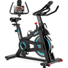 Wenoker Exercise Bike, iekštelpu riteņbraukšanas velosipēds ar LCD monitoru, vingrošanas velosipēds ar paliktņa turētāju, slodzes ietilpība 140 kg Fitnesa velosipēds mājās, klusie stacionārie velosipēdi mājās