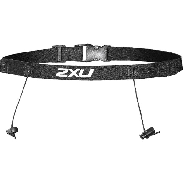 2XU Race Belt Black UQ3800g - Sacensību numura josta ir visvienkāršākais veids, kā droši un droši izvietot savu sacensību numuru, melns/ melns