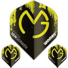 Winmau Mega Standard Michael Van Gerwen šautriņu lidojumi, MvG Black Splatter, 75 mikroni (3 komplekti)