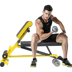 Hyperextension Bench, romiešu krēsls, spēka trenažieris kazu stāvēšanai, Sit-Ups, Pushups, hanteles, 5 līmeņu regulējams augstums