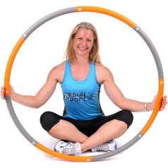 ResultSport Hula Hoop Adult 1,2 kg svars 100 cm plats, 8 gabali, noņemams, atsverams, fitnesa aplis, fitnesa vingrinājumu apmācība