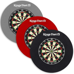 Kings Dart profesionāls šautriņu komplekts | Augstas kvalitātes sizala tērauda šautriņu dēlis + šautriņu aploce | Plānas zirnekļa lauka apmales | WDF standartam atbilstošs regulējams šautriņu dēlis | Zīmolu kvalitāte