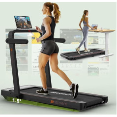 Decorcn skrejceļš Saliekamais skrejceļš mājās 0,8 - 12 km/h 2,5 HP 2 in 1 skrejceļš ar tālvadības pulti, Ultra Slim Wide Running Belt Walking Pad Treadmill skrejceļš