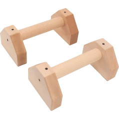 Asixxsix Push Up Bars, 2 Pack Koka fitnesa paraletes Grip Stand Handstand Exerciser Push Up Grips ar neslīdošām gumijas kājām grīdas lietošanai Kalistēnikas aprīkojums