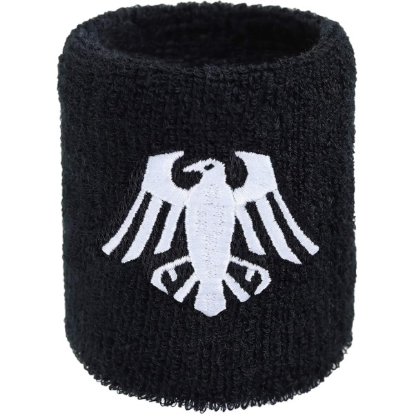 Vikings Crow Sweatband Viking Eagle Embroidery Sweatband Embroidered & Absorbent Terry Cloth Nordic Hard Rock Merch Black Heavy Metal Wristband Festivāls Dāvanu sviedru aproce Sweat Bracelet