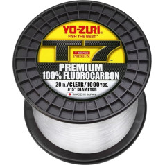 Yo-Zuri Unisex suaugusiųjų T7 Premium 1000yd fluorokarbono lynas, bespalvis