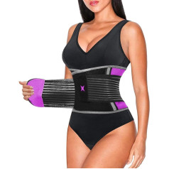 Finlin Ladies Waist Trainer Slim Waist Trimmer muguras atbalsta josta Svars Loss Exercise Fitness Enhancement Sweat Effect, violeta, mazs