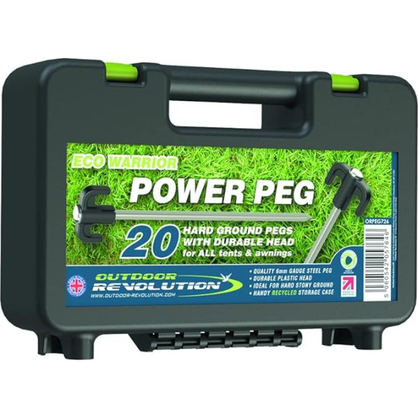 Outdoor Revolution Eco Warrior ORPEG726 Power Peg Black 6 mm