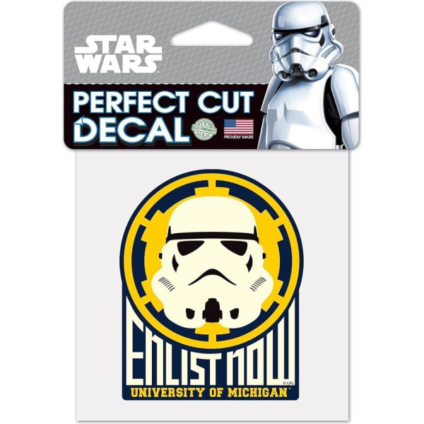 NCAA Star Wars Star Wars Storm Trooper Die Cut Auto uzlīme Wincraft, melna, 4