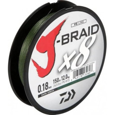 Daiwa J-Braid 8 Braid 0,06mm, 4,0kg/9,0lbs 150m tumši zaļš