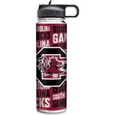 Rico Industries NCAA South Carolina Gamecocks nerūsējošā tērauda krūze ar vāciņu, 625 ml, ideāli piemērota kafijai, tējai, ūdenim vai kokteiļiem