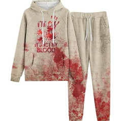 Briskorry Tracksuit Sieviešu Hoodie un skriešanas svārki, Hoodie Suit Blood Splash šausmu Tracksuit 2-diegu Hooded Sweatsuit Set Baggy Casual Leisure Suit Ziemas Modes Activewear Running