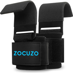 ZOCUZO pacelšanas āķi (pāri) Heavy Duty Lifting Wrist Straps - Deadlift siksnas Powerlifting Svaru celšana vīriešiem un sievietēm Treniņu aprīkojums