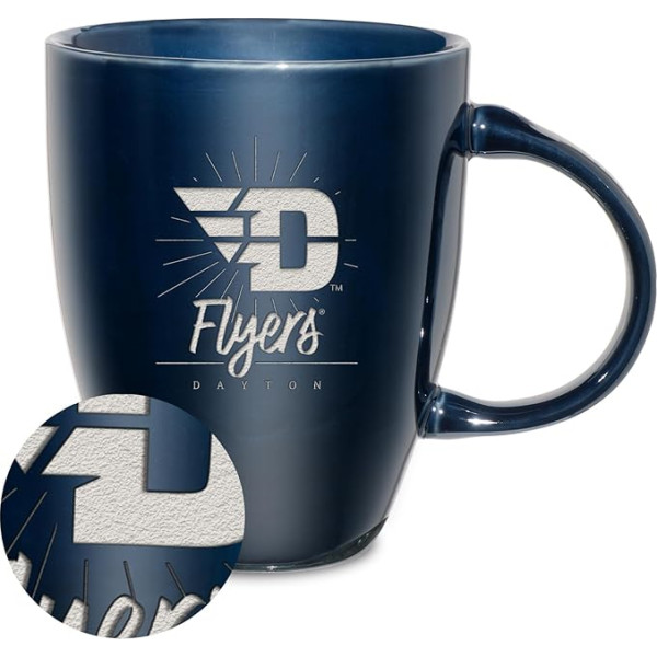 Rico Industries NCAA Dayton Flyers Sunburst keramikas krūze ar lāzera gravējumu, 18 oz