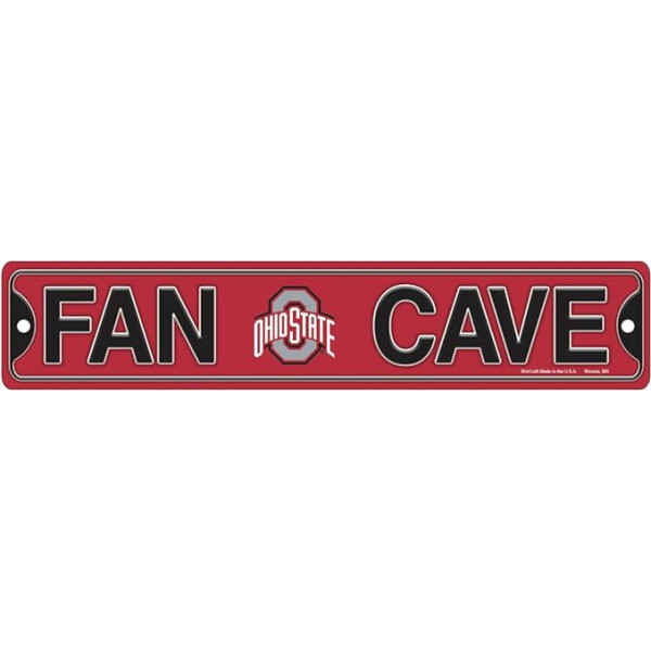 Ohio State Buckeyes Fan Cave Sign 10.2 x 48.3 cm Road Sign NCAA